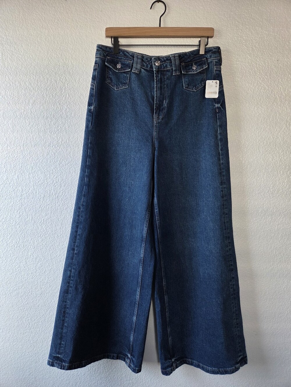 We The Free Wide Leg High Rise Palazzo Jeans Size 31 New With Tags